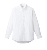 FB4534Uブロードレギュラーカラー長袖シャツ(白ボタン)