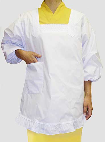 kappotsuki 割烹着 白 フリル付き 商品ページ - 和風